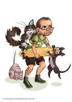 Cartoon Avatar Portrait-Zeichnung mit Katzen
