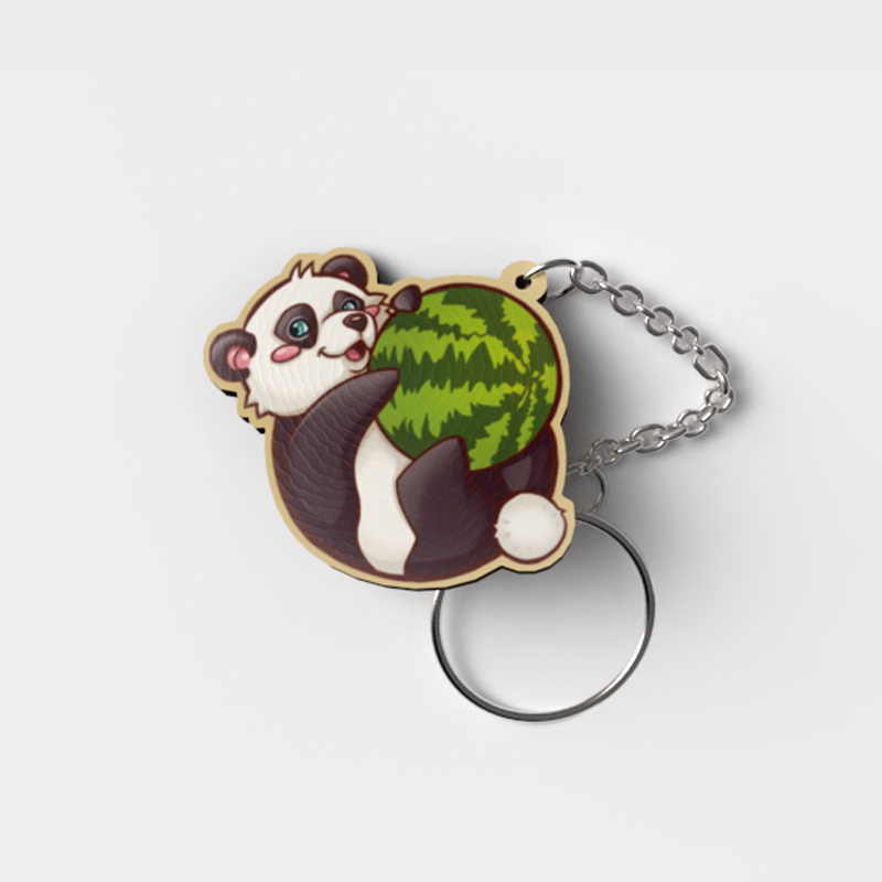 Schlüsselanhänger-Holz-Panda