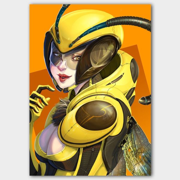 Postkarte Waspgirl